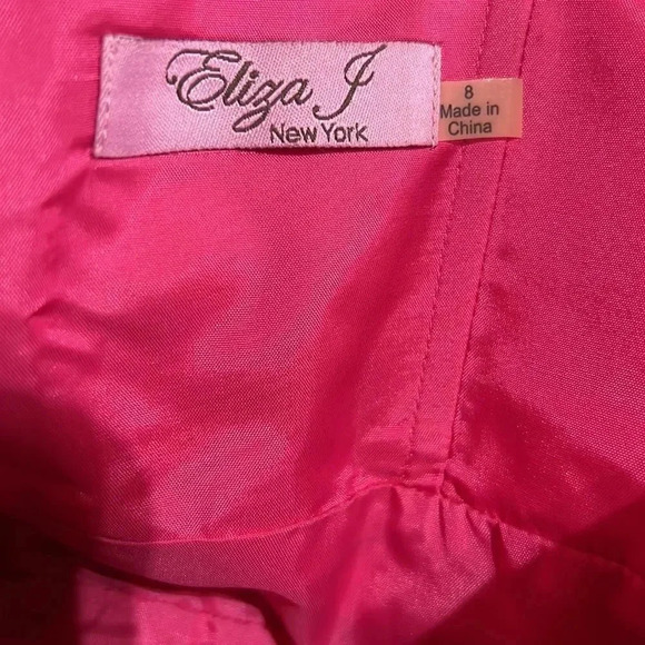 Eliza J cocktail floral red pleated expensive dress size 8 - Picture 6 of 6